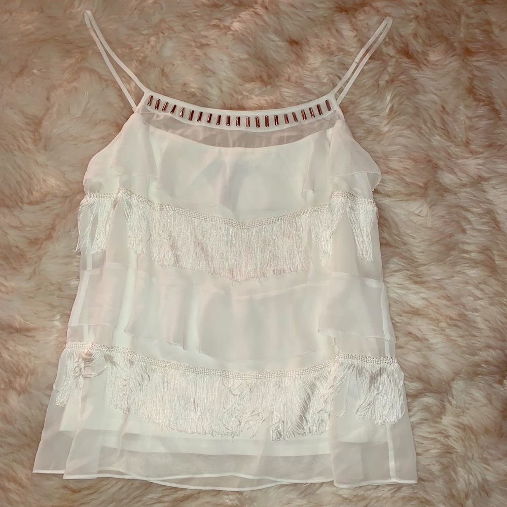 White house Black Market tassel top